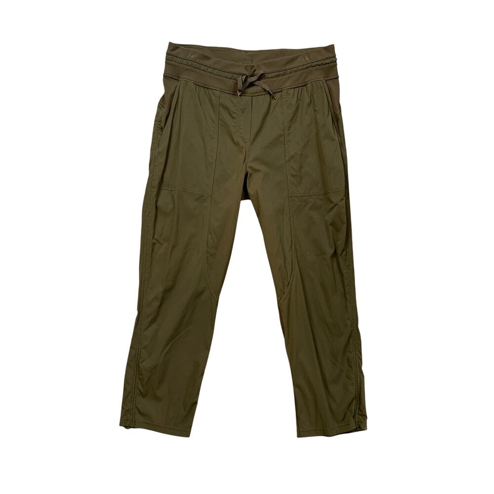 Lululemon Pants Womens 10 Deep Moss Dance Studio Mid Rise Cropped Parachute